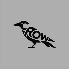 Obraz premium Black Crow Silhouette Bird Design.