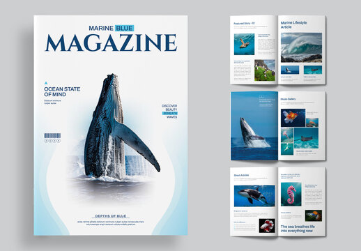 Ocean Blue Magazine Design Layout
