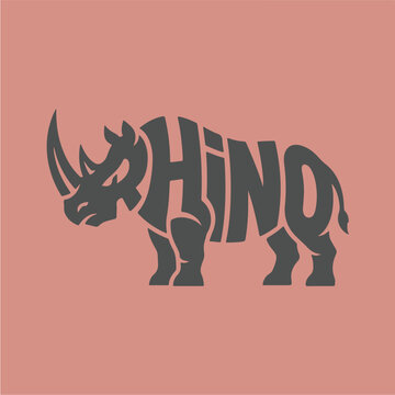 Rhino Animal Logo Design.