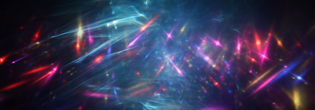 Background of colorful lens flare lights. Abstract image
