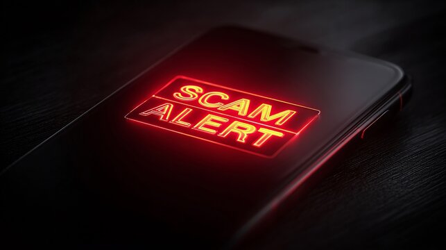 Scam Alert Cyber Attack Warning with Hacker and Data Protection Security Concept Background