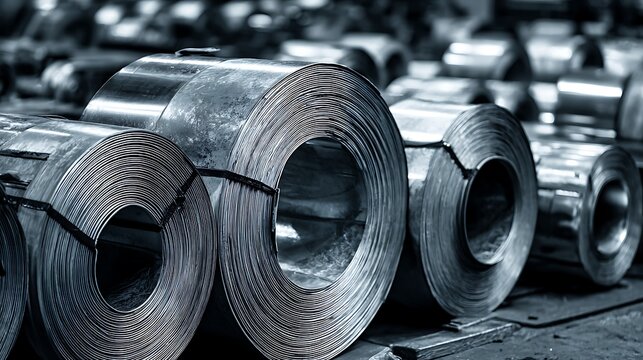 Large Industrial Steel Coils in Storage / 保管されている巨大な産業用鋼板コイル