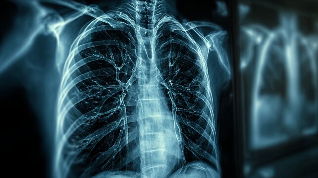 Chest X-ray imaging used for diagnosing medical conditions and evaluating respiratory health
