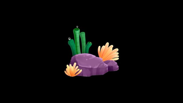 Under sea coral reef object ecosystem 3d animation