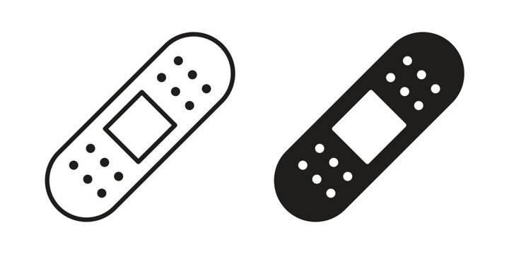 Bandage icon design, logo, app, template set. Black icons