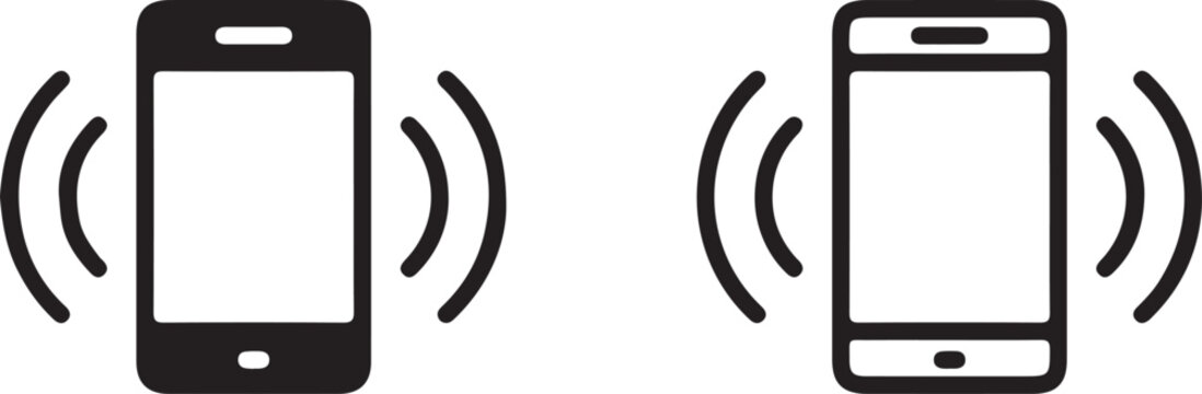 smartphone ringing two mobile icon set vector logo design 