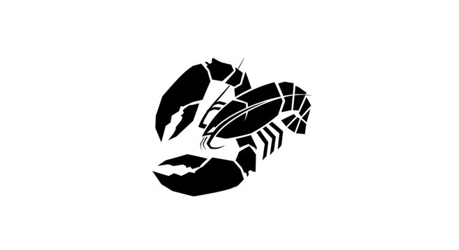 Black silhouette of a crab.