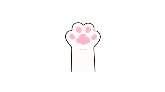 Cat paw, kitty paws gesture 3d icon animation