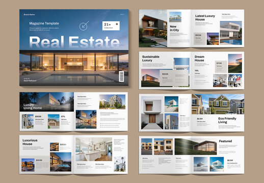 Modern Real Estate Magazine Template Layout