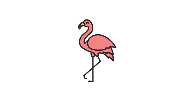 Pink flamingo bird cartoon 3d animation