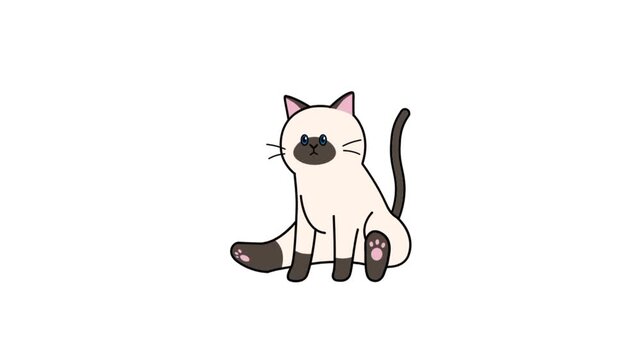 3d vector illustration of a cat cartoon animation 