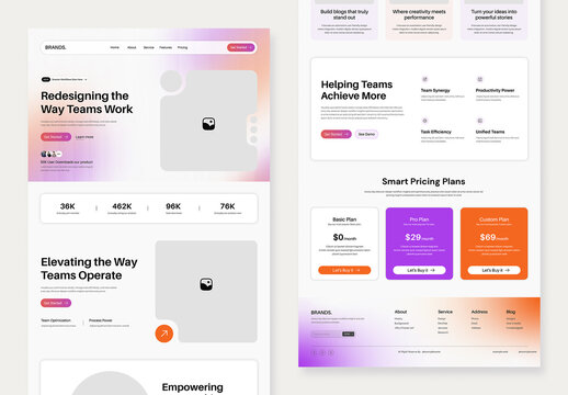 Wireframe Website Landing Page Template