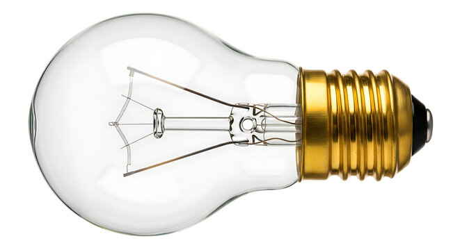 incandescent light bulb with gold base
