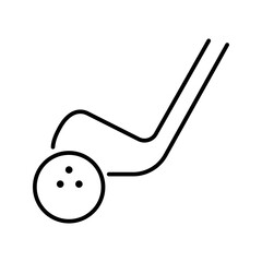 Naklejka premium Golf putter icon. Sports and golf equipment line symbol. Black and white.