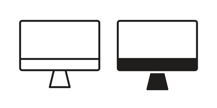 Desktop icon design, logo, app, template set. Black icons