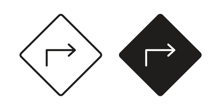 Left right direction icon design, logo, app, template set. Black icons