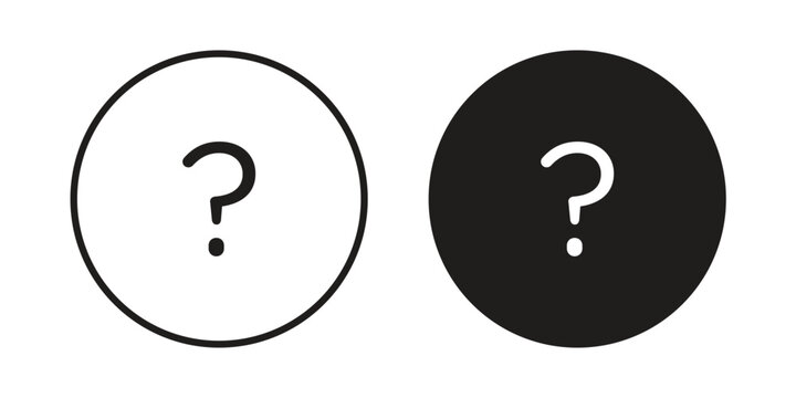 Doubts button icon design, logo, app, template set. Black icons