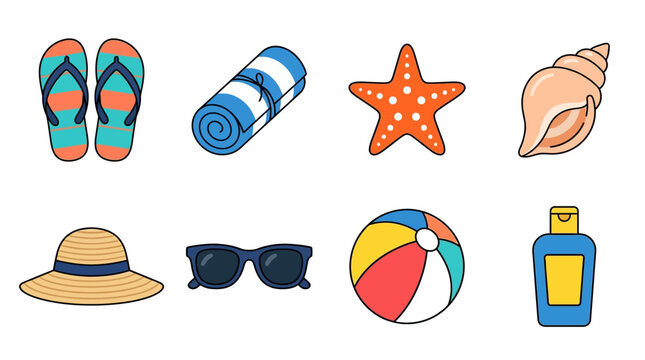 Beach Vacation Summer Holiday Objects.
