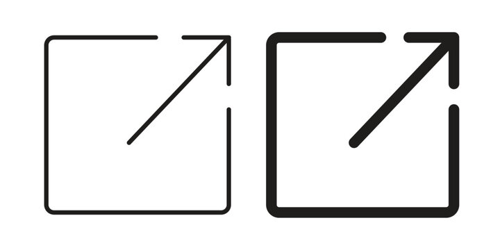 External link icon design, logo, app, template set. Black icons