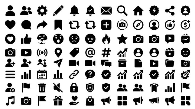 Collection of various web icons.