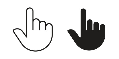 Fototapeta premium Finger icon design, logo, app, template set. Black icons