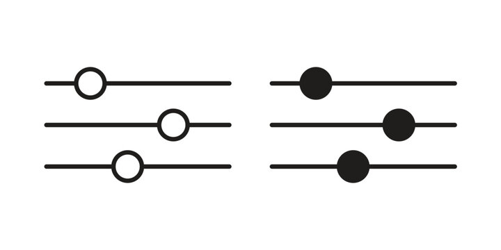 Filter Control icon design, logo, app, template set. Black icons