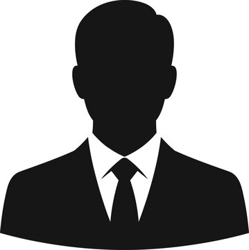 elegant businessman silhouette in suit and tie flat design vector illustration