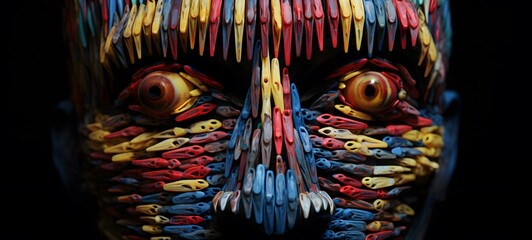 Obraz premium troll angel shaped matchstick carving,generative AI