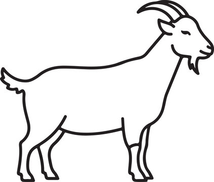 Minimalist Goat Line Art Icon for Eid Al Adha Sacrifice