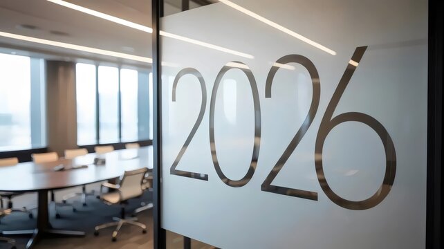 Sleek boardroom with etched glass partition and daylight - for workspace design imagery