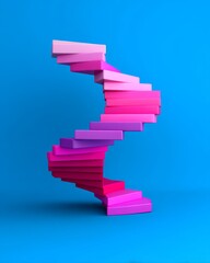 Fototapeta premium risk management, SEO, uncertainty, Spiraling Uncertainty - Colorful Blocks Forming Upward Spiral with Copy Space, Abstract Concept of Confusion and Order