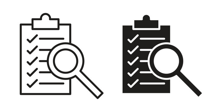 Inspection icon design, logo, app, template set. Black icons