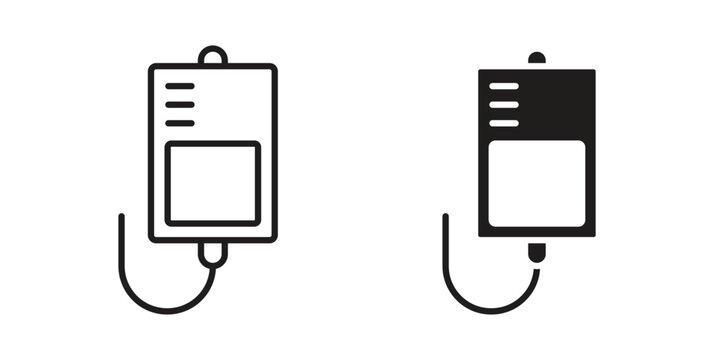 IV bag icon design, logo, app, template set. Black icons