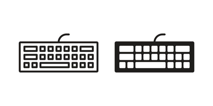 Keyboard icon design, logo, app, template set. Black icons