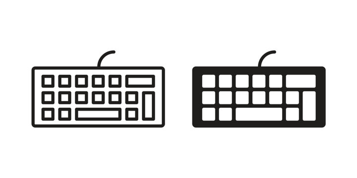 Keyboard icon design, logo, app, template set. Black icons