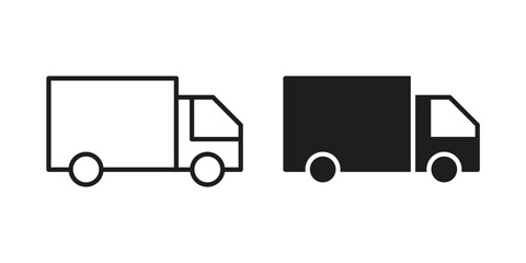 Fototapeta premium logistics truck icon design, logo, app, template set. Black icons