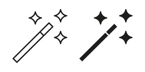 Naklejka premium Magic icon design, logo, app, template set. Black icons