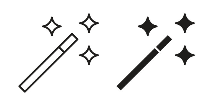 Magic icon design, logo, app, template set. Black icons