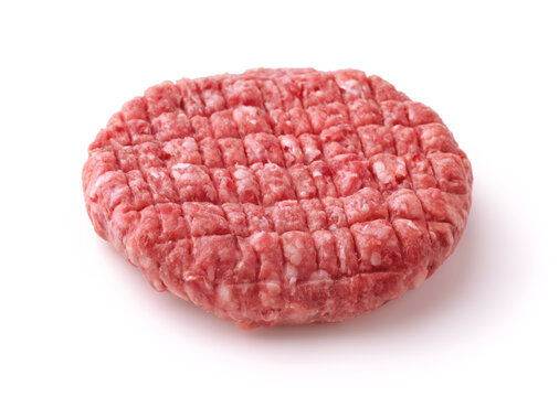 Fresh uncooked burger patty