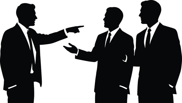 Business conflict argument discussion silhouettes