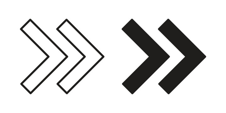 Next arrow icon design, logo, app, template set. Black icons
