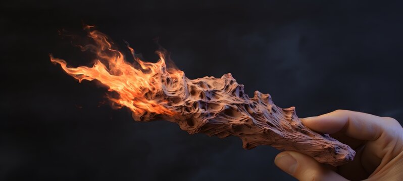 ifrit shaped matchstick carving , generative AI