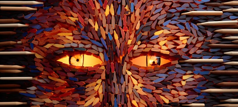 ifrit shaped matchstick carving ,generative AI