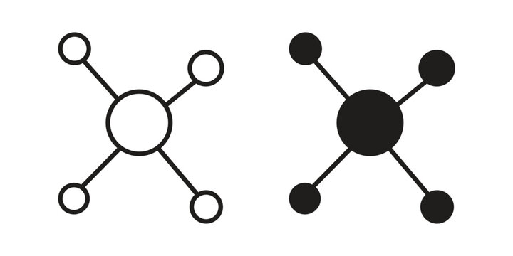 Particle icon design, logo, app, template set. Black icons