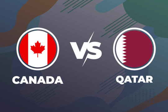 Canada vs qatar Group B Football Match, Vector Illustration