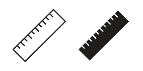 Fototapeta premium Ruler icon design, logo, app, template set. Black icons