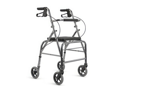 Modern rolling walker with seat and handles for mobility assistance and senior independence