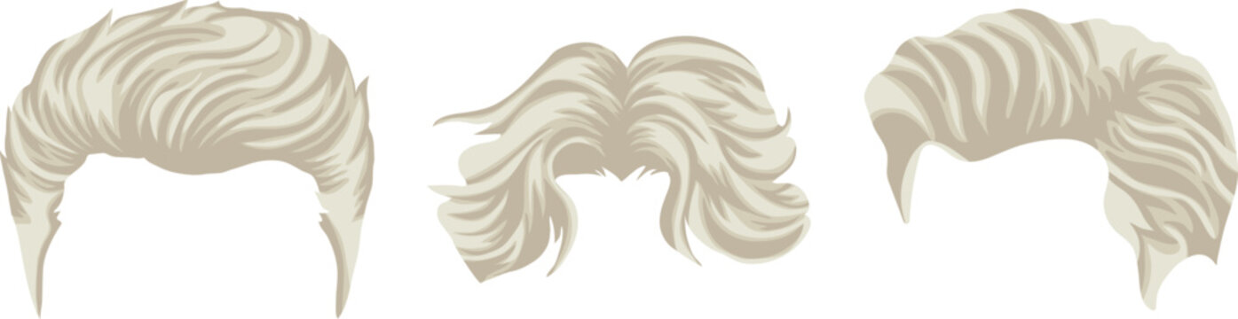 set of various short hair templates for male characters, namely for blondes