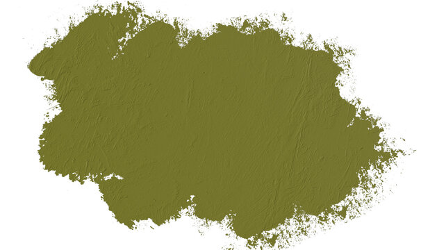A smudge of muted green paint on a white background