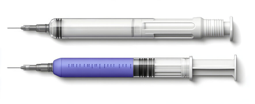 two images of a color plastic insulin autoinjector medical device